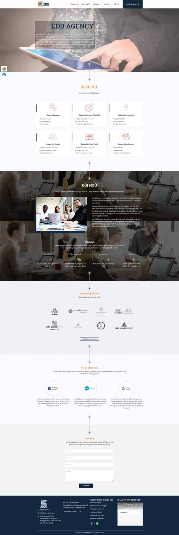Thiết kế website agency digital marketing, Website công ty digital marketing, Nam Việt IT & Agency, Theme WordPress Flatsome, Dịch vụ SEO online, Tối ưu SEO website