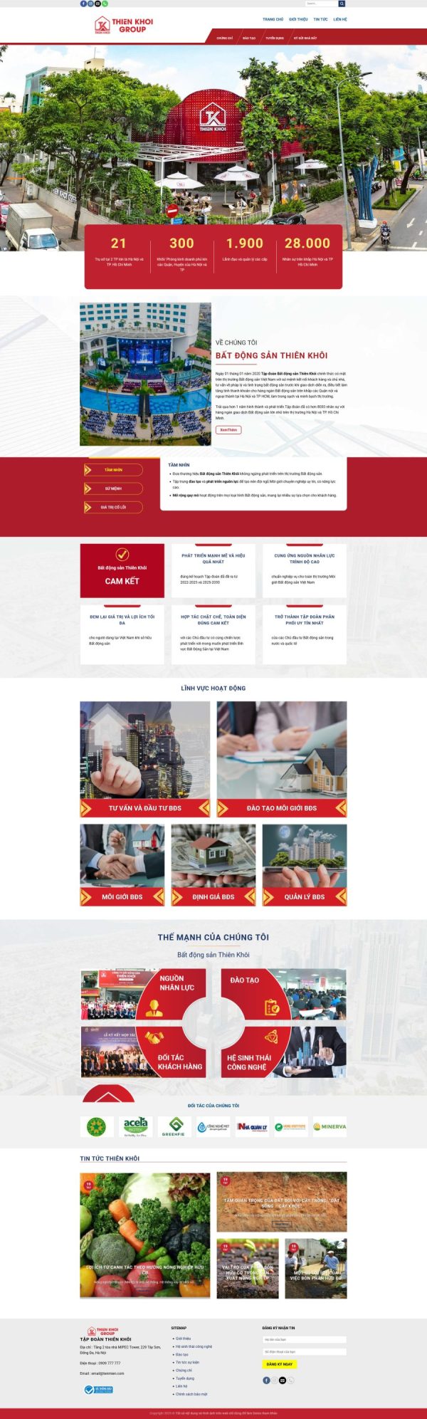 Thiết kế website bất động sản Thiên Khôi, Website bất động sản giống Thiên Khôi, Nam Việt IT & Agency, Theme Flatsome, Website WordPress bất động sản, Tối ưu SEO website