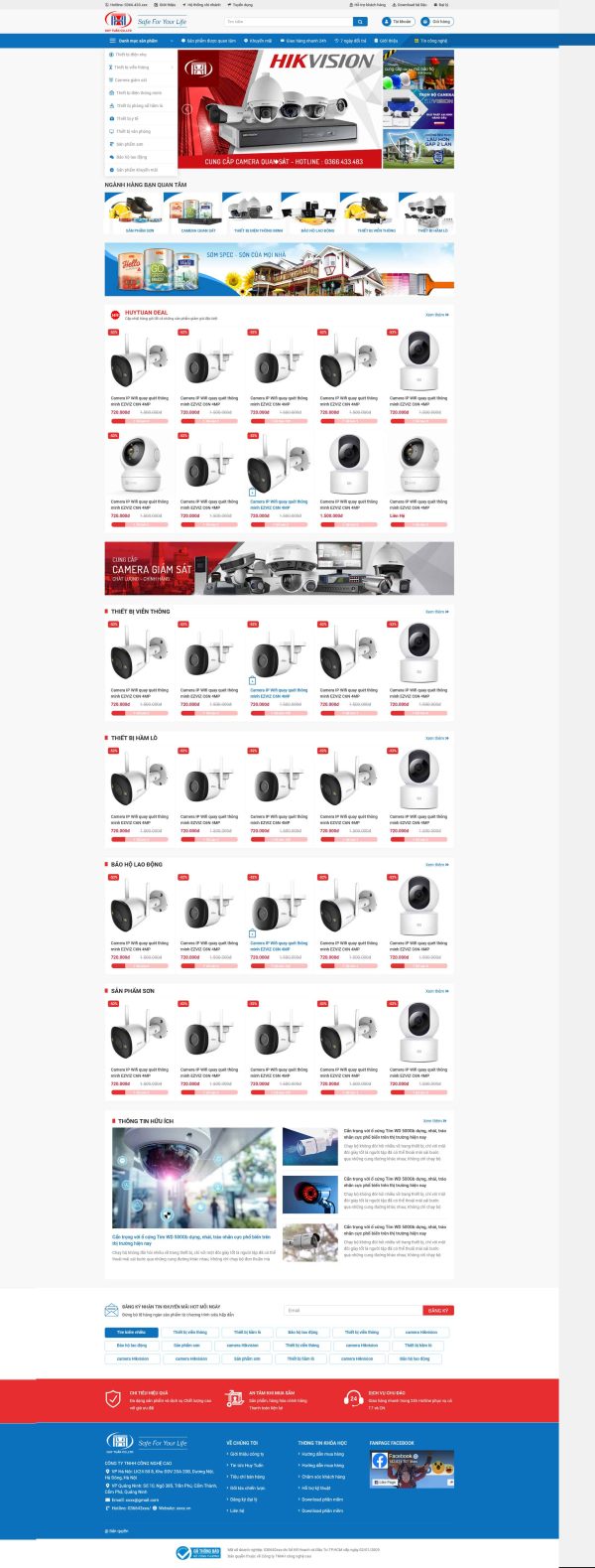 Thiết kế website bán camera quan sát, Website camera quan sát, Nam Việt IT & Agency, Theme WordPress Flatsome, Cửa hàng camera online, Tối ưu SEO website