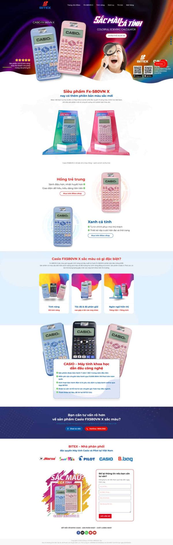 Thiết Kế Website Landing Page Giới Thiệu Máy Tính Casio