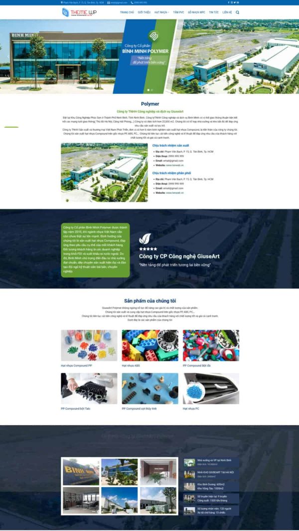 Thiết kế website công ty nhựa, Website công ty sản xuất nhựa online, Nam Việt IT & Agency, Theme WordPress Flatsome, Công ty nhựa uy tín, Tối ưu SEO website