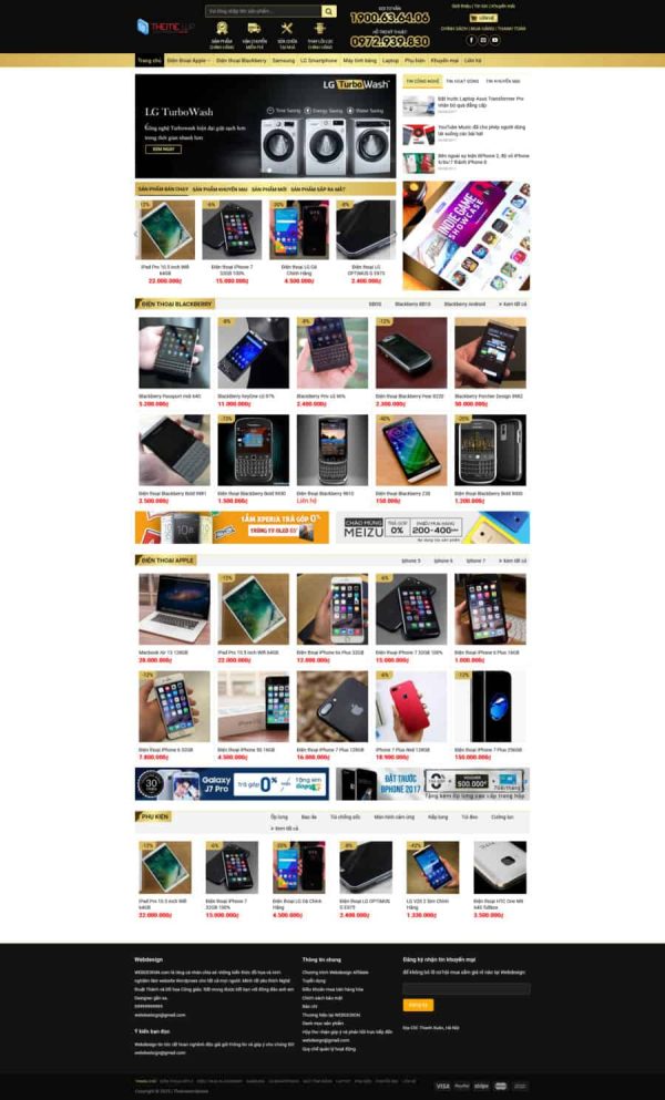 Thiết kế website bán điện thoại, Website bán điện thoại online, Nam Việt IT & Agency, Theme WordPress Flatsome, Cửa hàng điện thoại trực tuyến, Tối ưu SEO website