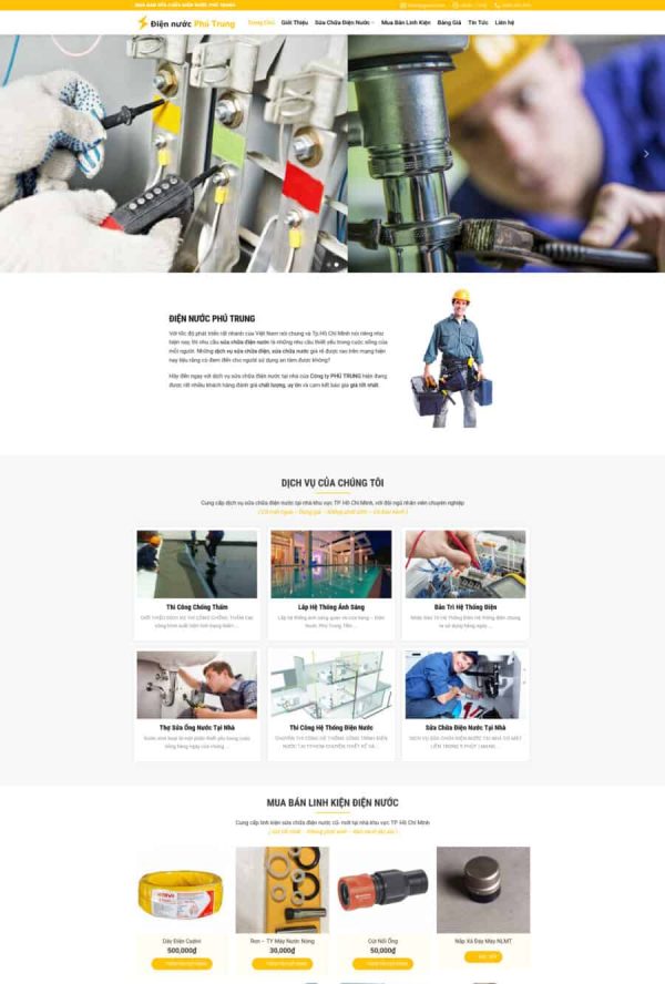 Theme wordpress dịch vụ điệThiết kế website dịch vụ điện nước, Website sửa chữa điện nước online, Nam Việt IT & Agency, Theme WordPress Flatsome, Dịch vụ điện nước chuyên nghiệp, Tối ưu SEO websiten nước