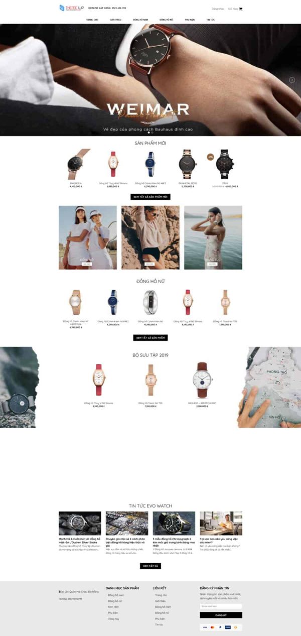 Thiết kế website bán đồng hồ cao cấp, Website bán đồng hồ online, Nam Việt IT & Agency, Theme WordPress Flatsome, Cửa hàng đồng hồ cao cấp, Tối ưu SEO website