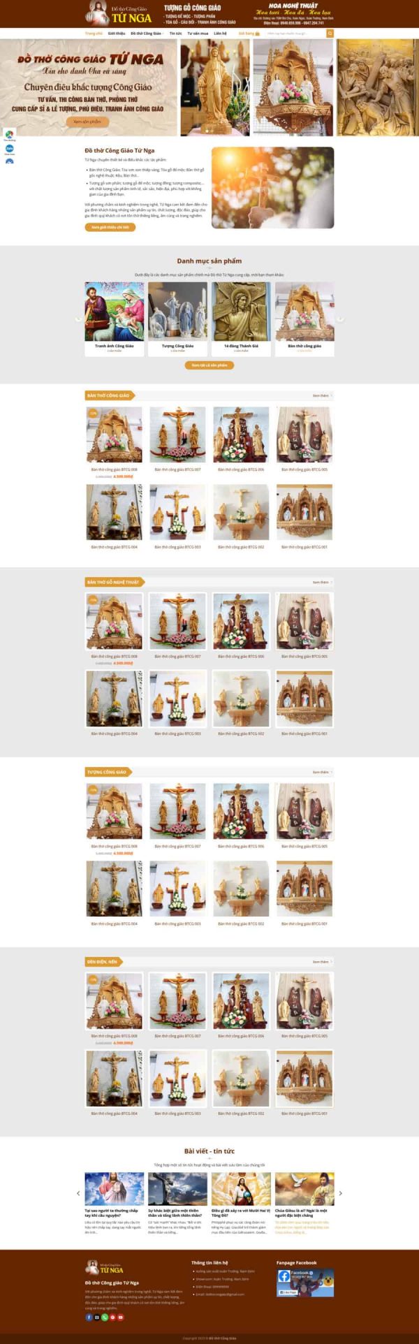 Thiết kế website bán đồ thờ cúng, Website bán đồ thờ cúng online, Nam Việt IT & Agency, Theme WordPress Flatsome, Cửa hàng đồ thờ cúng, Tối ưu SEO website