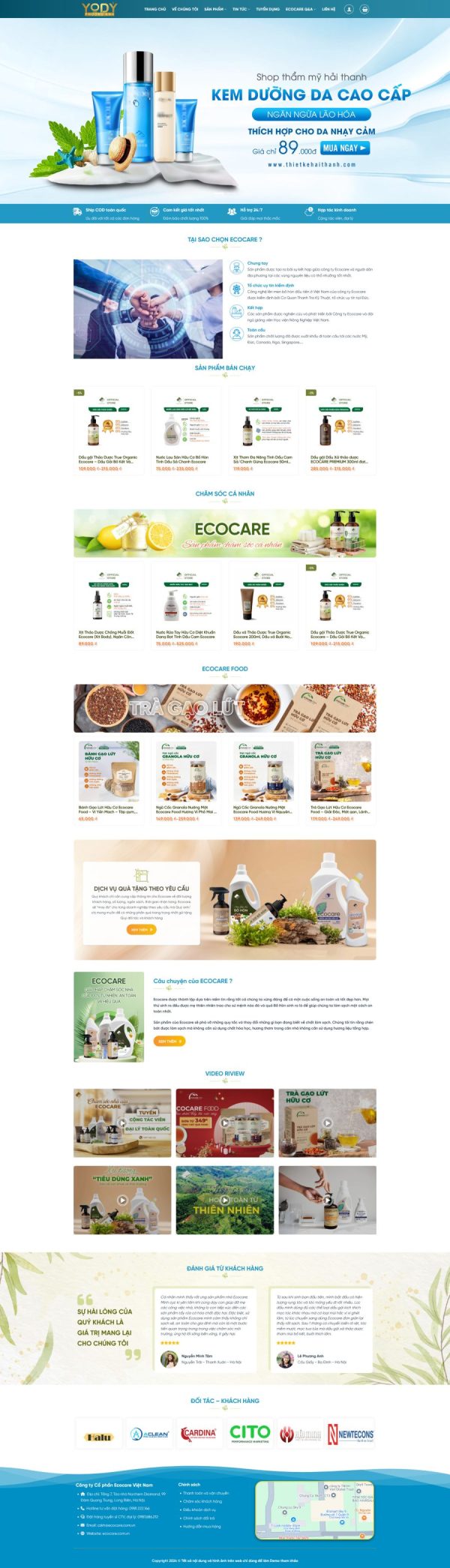 Thiết kế website bán dược liệu mỹ phẩm, Website bán mỹ phẩm thiên nhiên, Nam Việt IT & Agency, Theme Flatsome, Website WordPress mỹ phẩm, Tối ưu SEO website