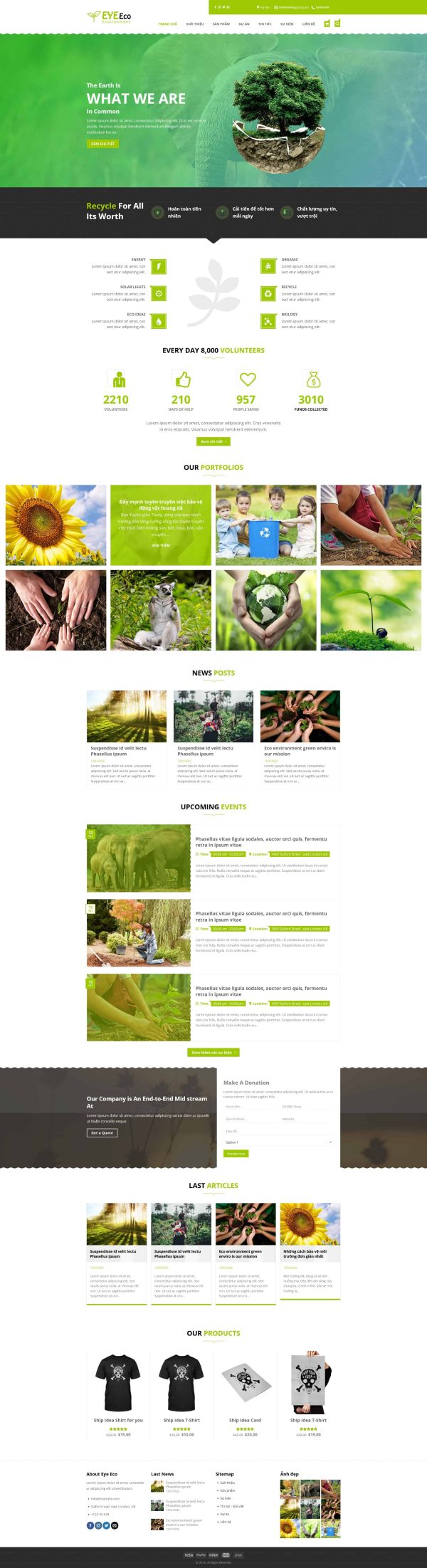 Thiết kế website tin tức môi trường, Website tin tức bảo vệ môi trường, Nam Việt IT & Agency, Theme WordPress Flatsome, Blog môi trường online, Tối ưu SEO website