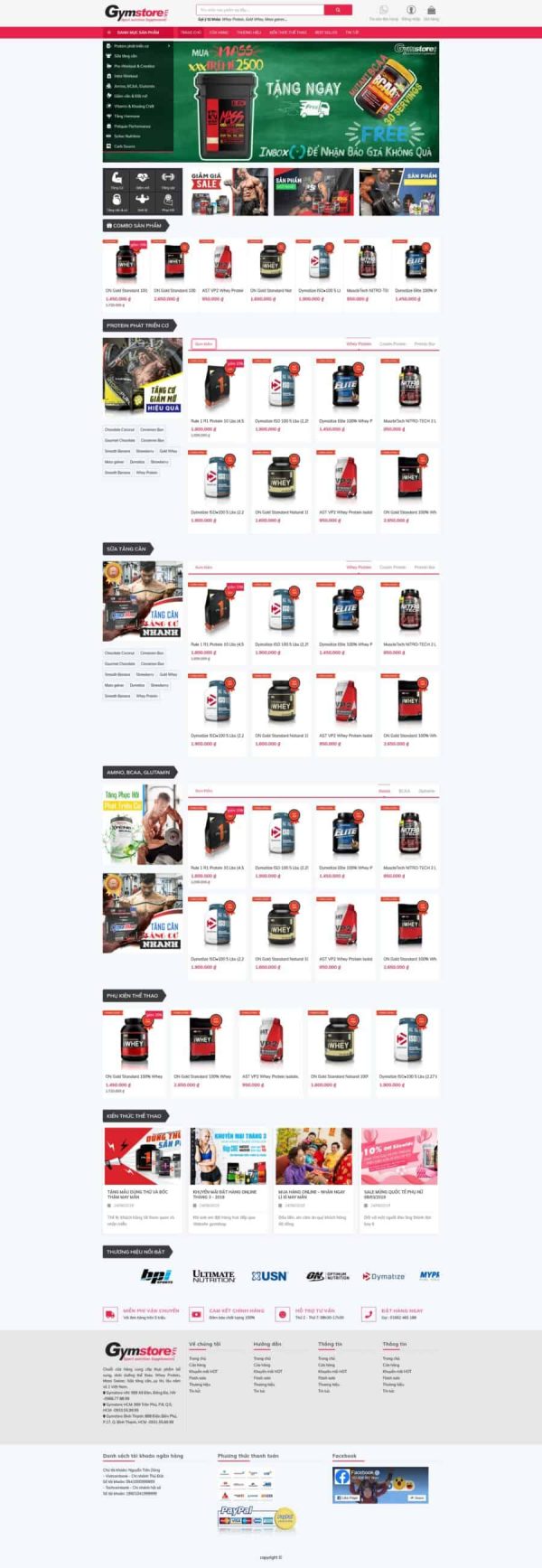 Thiết kế website gym shop, Website gym shop chuẩn SEO, Nam Việt IT & Agency, Theme WordPress Flatsome, Mua dụng cụ tập gym trực tuyến, Tối ưu SEO website