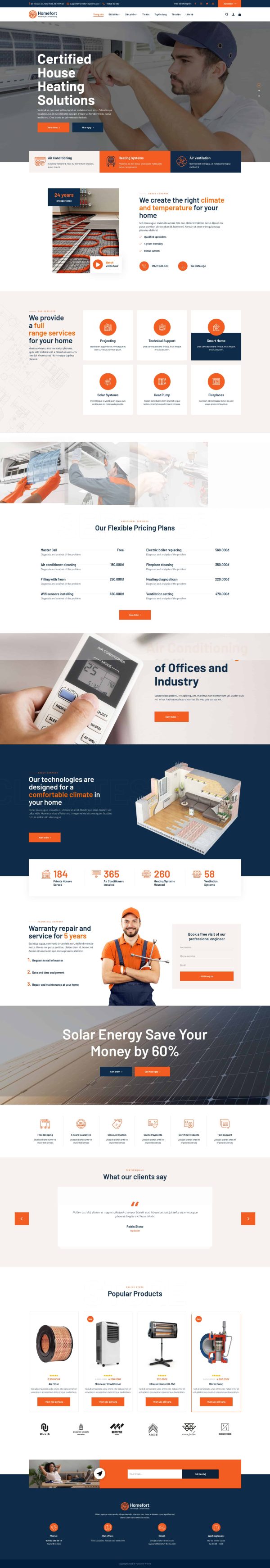 Thiết kế website công ty điện lạnh, Website điện lạnh chuẩn SEO, Nam Việt IT & Agency, Theme WordPress Flatsome, Dịch vụ sửa máy lạnh trực tuyến, Tối ưu SEO website