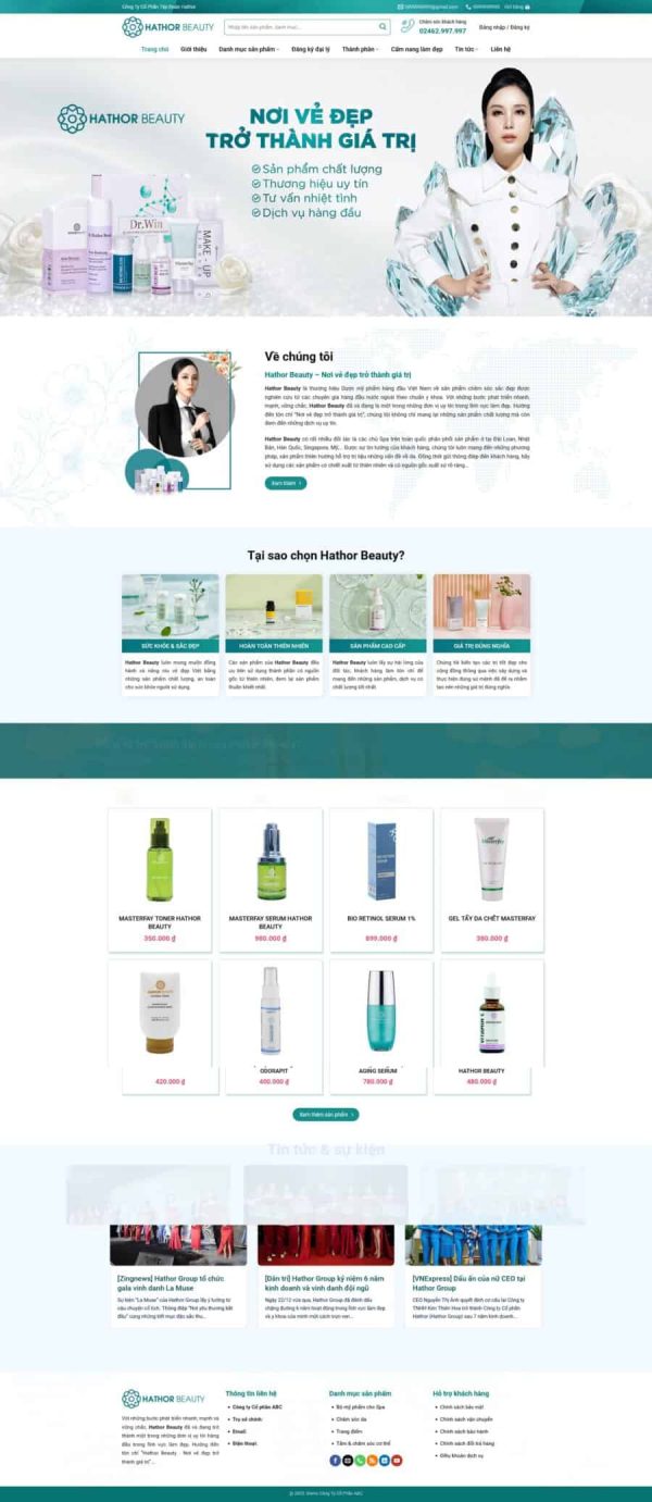 Thiết kế website bán mỹ phẩm 02, Website mỹ phẩm chuẩn SEO, Nam Việt IT & Agency, Theme WordPress Flatsome, Mua mỹ phẩm trực tuyến, Tối ưu SEO website