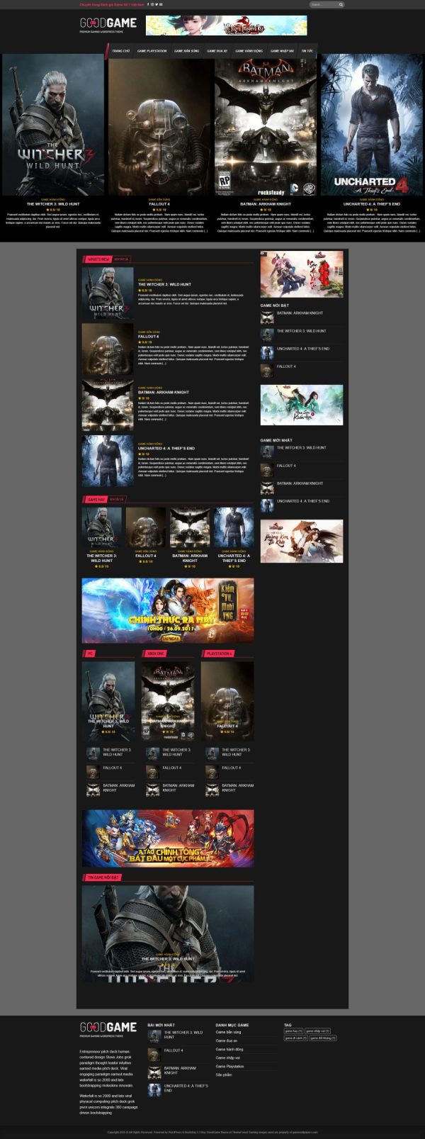 Thiết kế website review game, Website review quảng cáo game, Nam Việt IT & Agency, Theme WordPress Flatsome, Trang tin game trực tuyến, Tối ưu SEO website