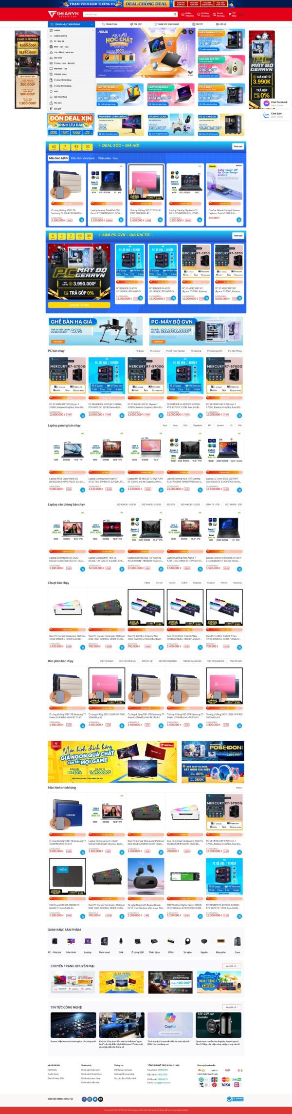 Thiết Kế Website Bán Máy Tính Laptop, Website bán thiết bị máy tính, Nam Việt IT & Agency, Theme WordPress Flatsome, Bán laptop trực tuyến, Tối ưu SEO website