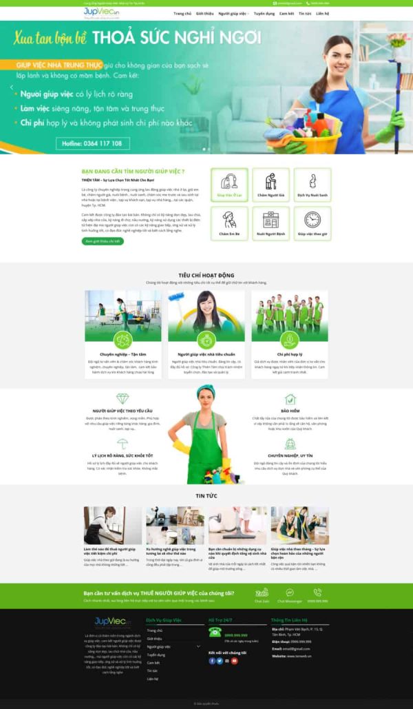 Thiết kế website dịch vụ giúp việc nhà, Website dịch vụ dọn dẹp nhà cửa online, Nam Việt IT & Agency, Theme WordPress Flatsome, Dịch vụ giúp việc chuyên nghiệp, Tối ưu SEO website