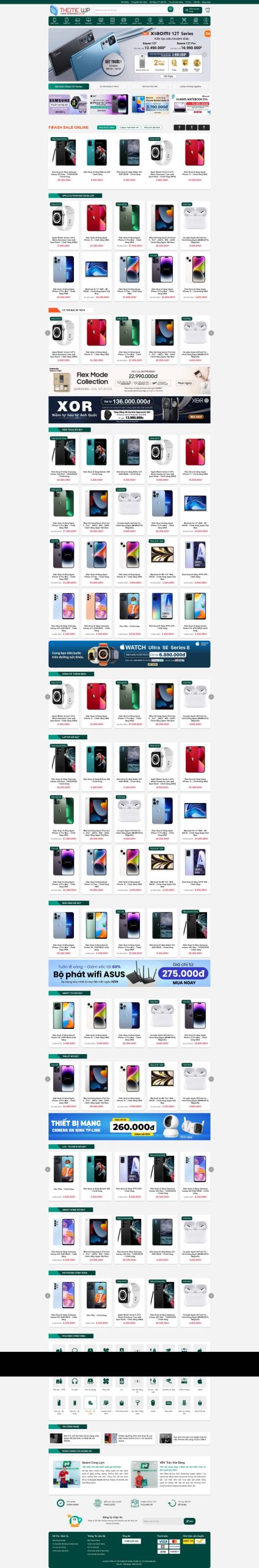 Thiết kế website bán điện thoại, Website điện thoại giá rẻ, Nam Việt IT & Agency, Theme WordPress Flatsome, Cửa hàng điện thoại trực tuyến, Tối ưu SEO website