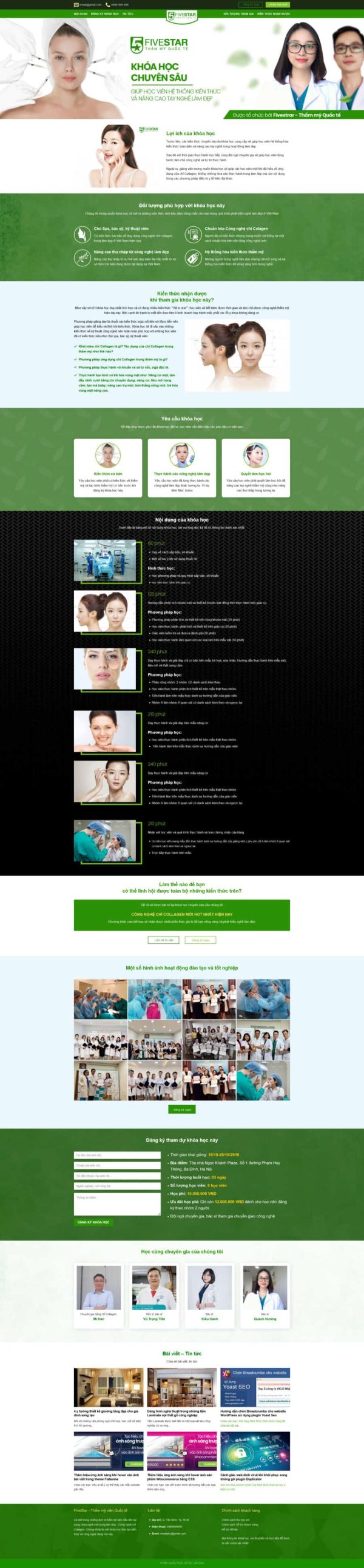 Thiết Kế Website Học Làm Đẹp