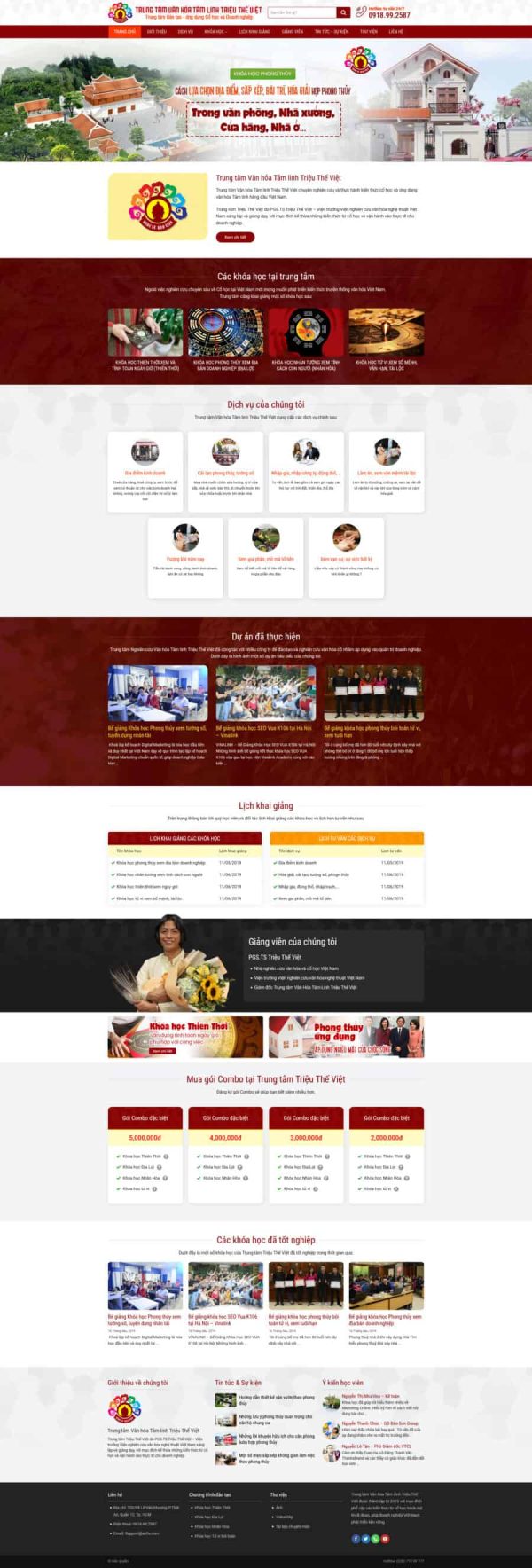 Thiết Kế Website Dạy Học Phong Thủy