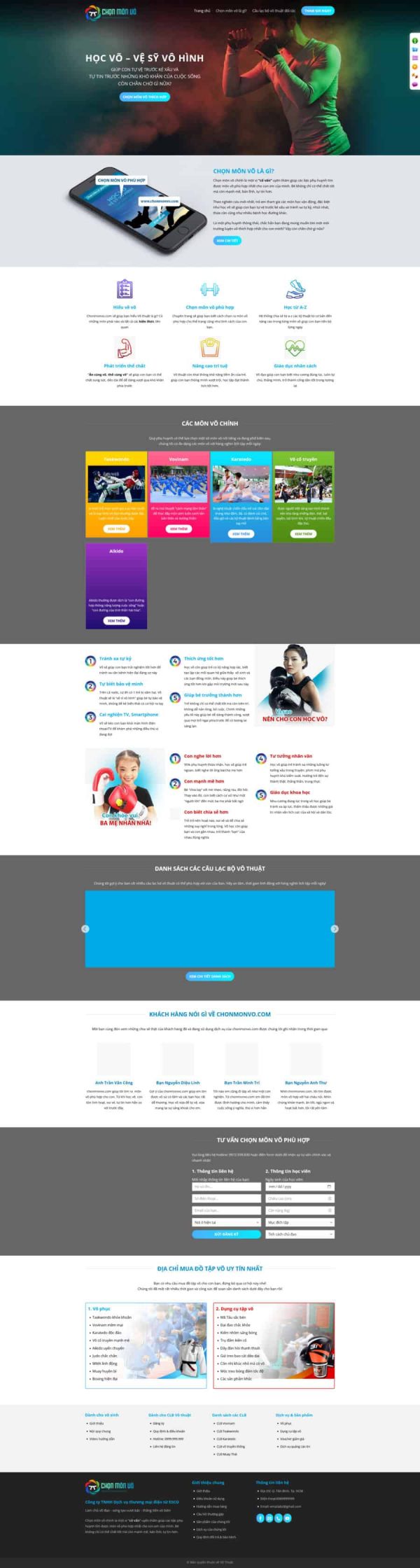 Thiết Kế Website Võ Thuật