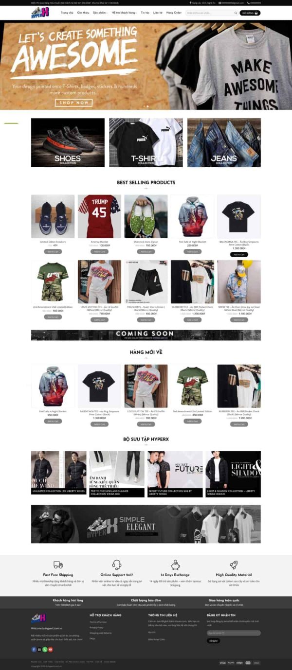 Thiết kế website shop quần áo thời trang, Website bán thời trang online, Nam Việt IT & Agency, Theme WordPress Flatsome, Mua quần áo online, Tối ưu SEO website