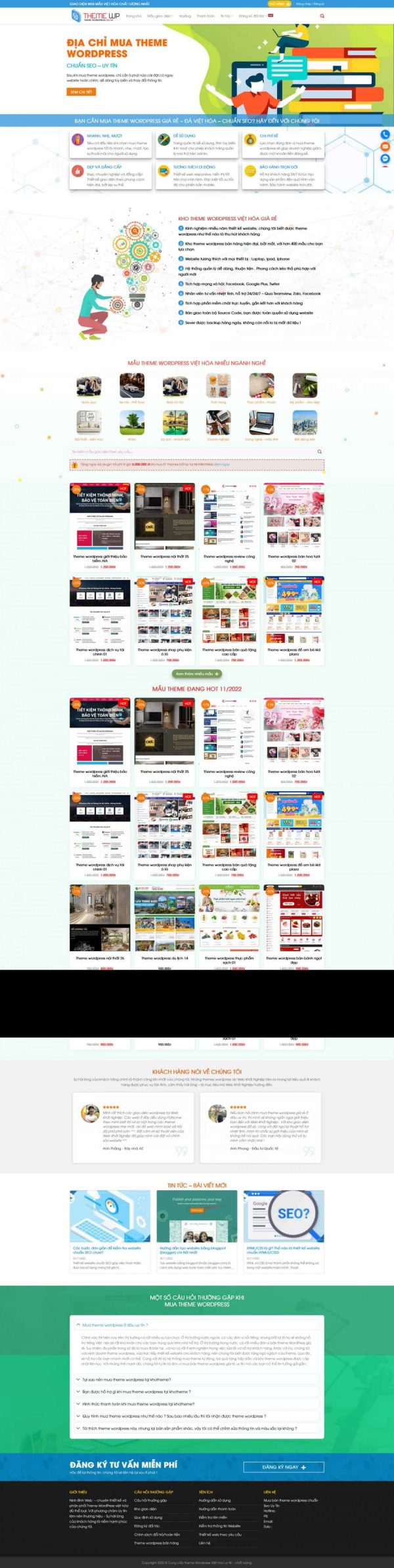 Thiết kế website bán theme WordPress, Website bán theme WordPress, Nam Việt IT & Agency, Theme WordPress Flatsome, Cửa hàng theme trực tuyến, Tối ưu SEO website