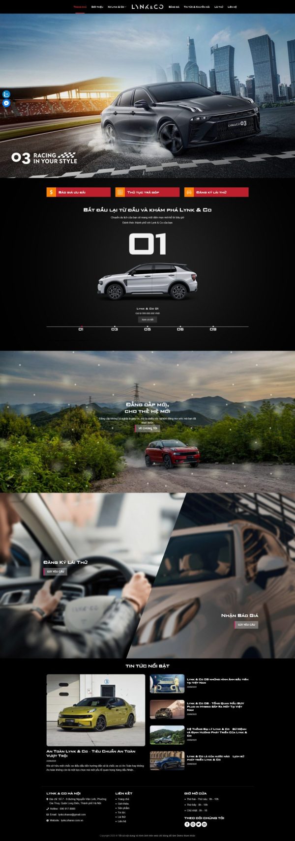 Thiết kế website showroom ô tô Lynk & Co, Website Lynk & Co Việt Nam, Nam Việt IT & Agency, Theme WordPress Flatsome, Website xe điện Lynk & Co, Tối ưu SEO website chuẩn Xanh