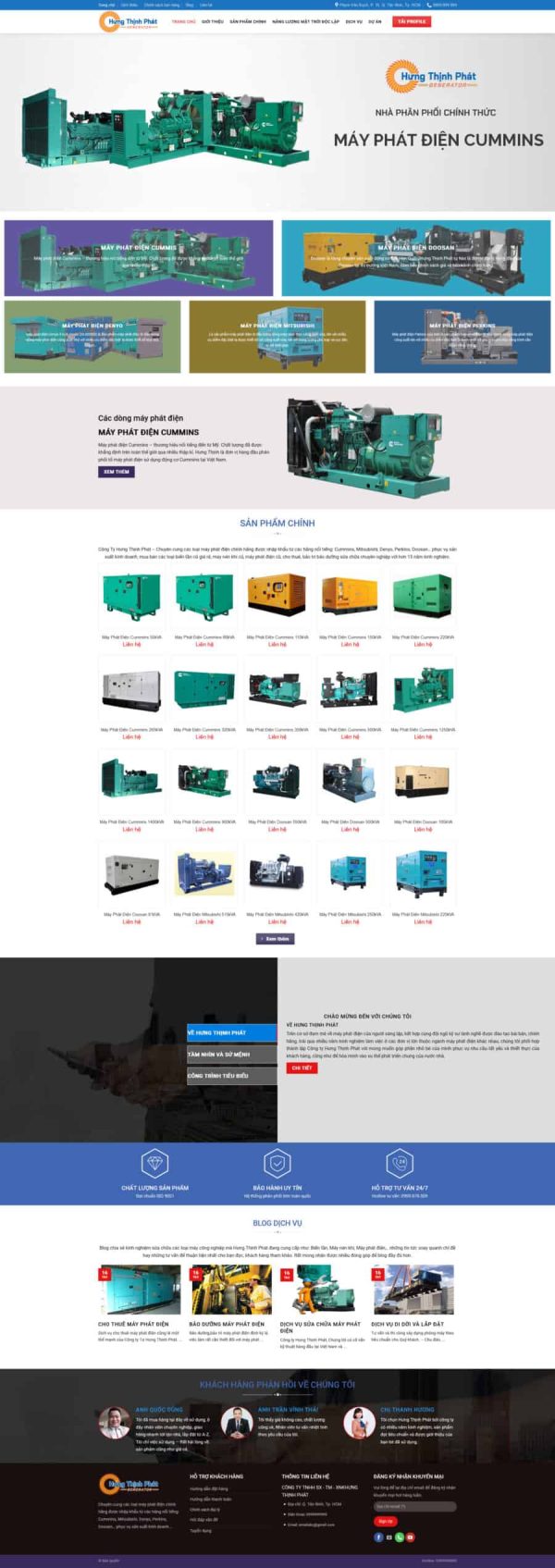 Thiết Kế Website Bán Máy Phát Điện