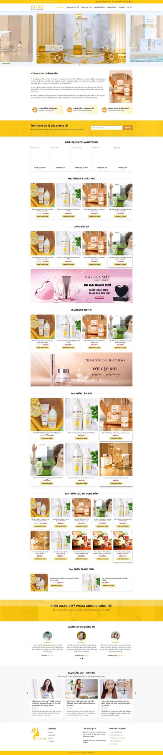 Thiết kế website mỹ phẩm, Website bán mỹ phẩm online, Nam Việt IT & Agency, Theme WordPress Flatsome, Cửa hàng mỹ phẩm trực tuyến, Tối ưu SEO website