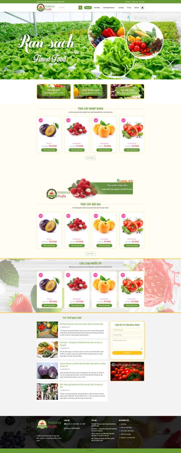 Thiết Kế Website Bán Nông Sản