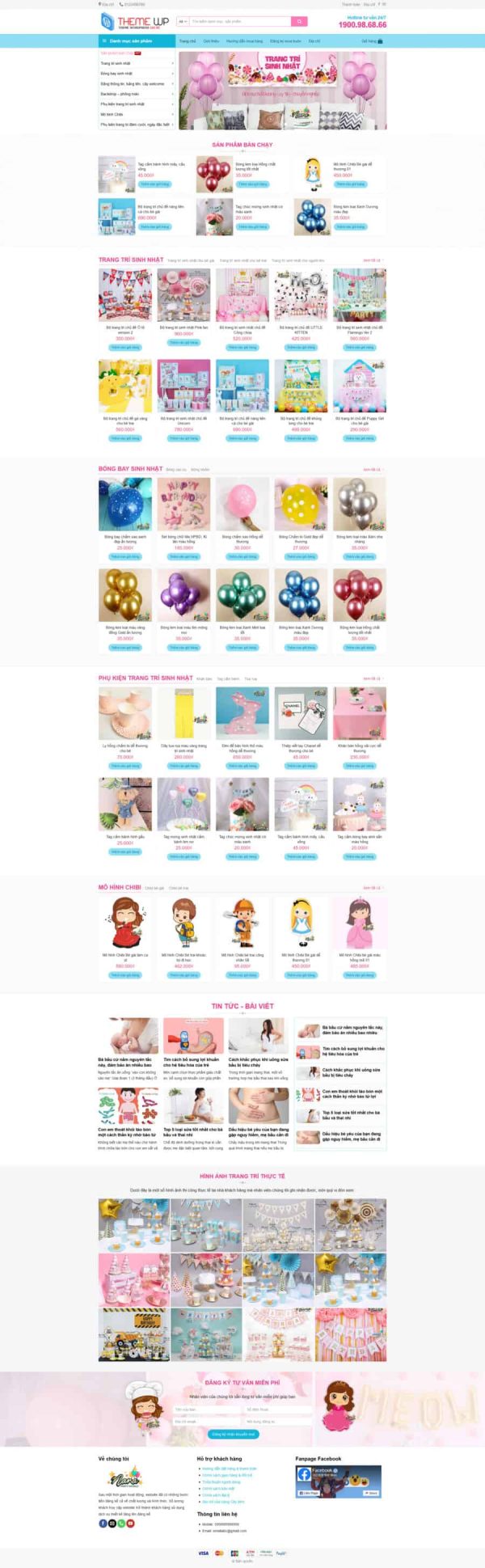 Thiết Kế Website Bán Đồ Trang Trí Tiệc