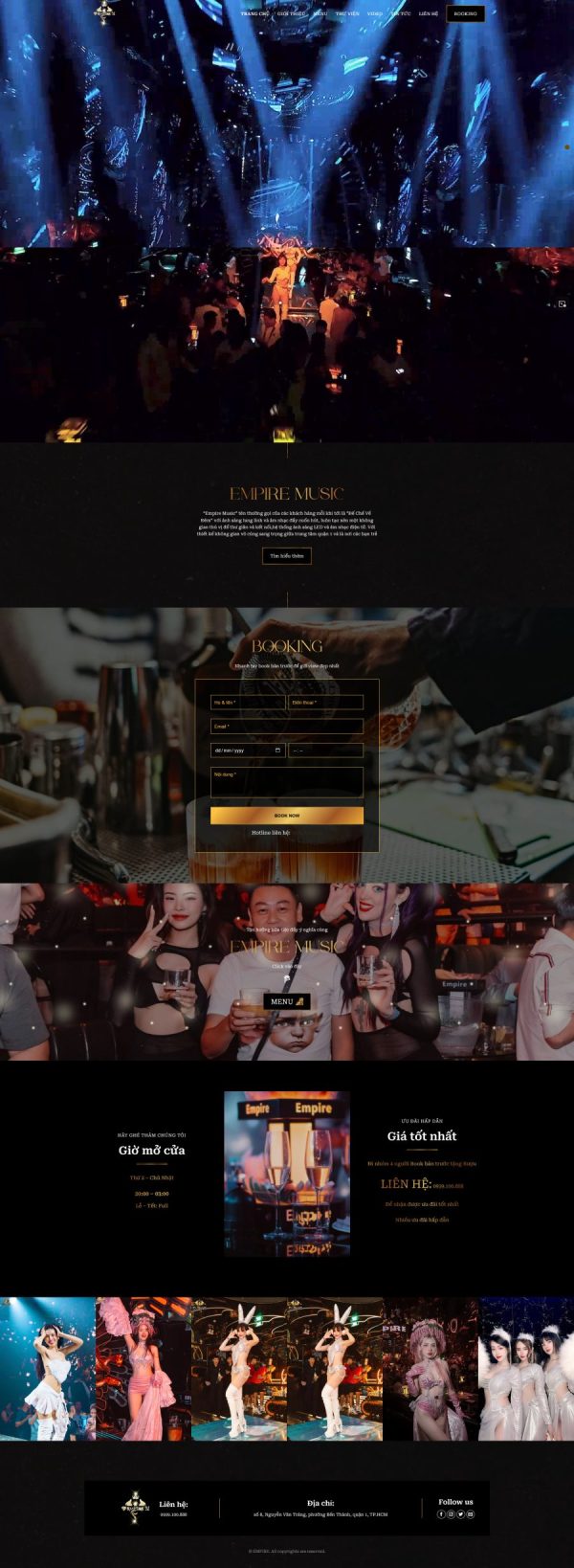 Thiết kế website quán bar club, Website quán bar club, Nam Việt IT & Agency, Theme WordPress Flatsome, Quán bar trực tuyến, Tối ưu SEO website