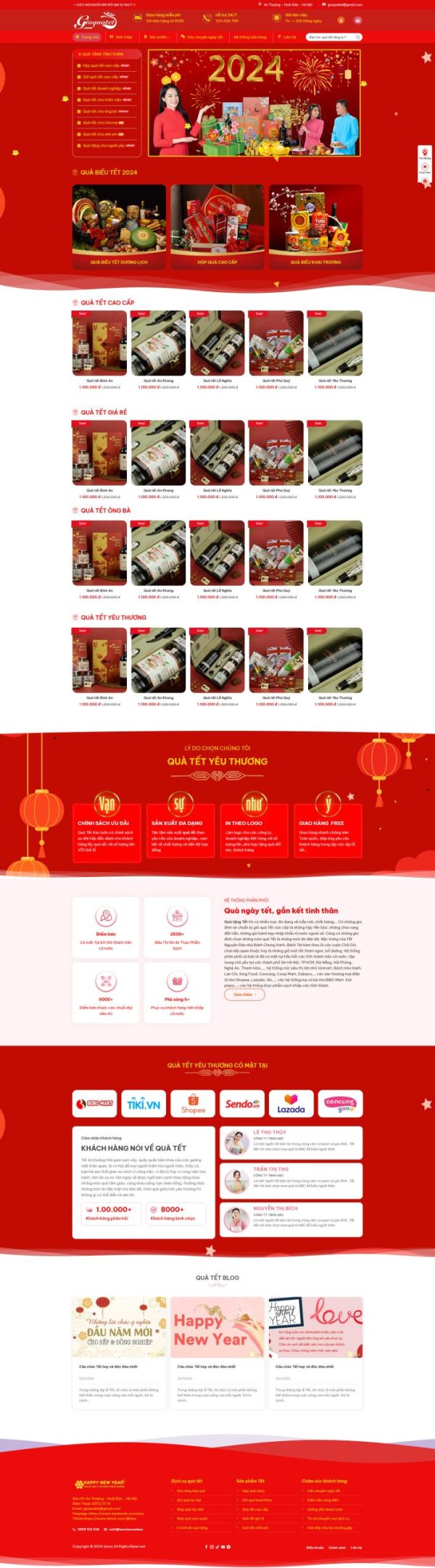 Theme wordpress bán quà tết 1Thiết kế website bán quà Tết, Website bán giỏ quà Tết, Nam Việt IT & Agency, Theme WordPress Flatsome, Website quà Tết online, Tối ưu SEO website