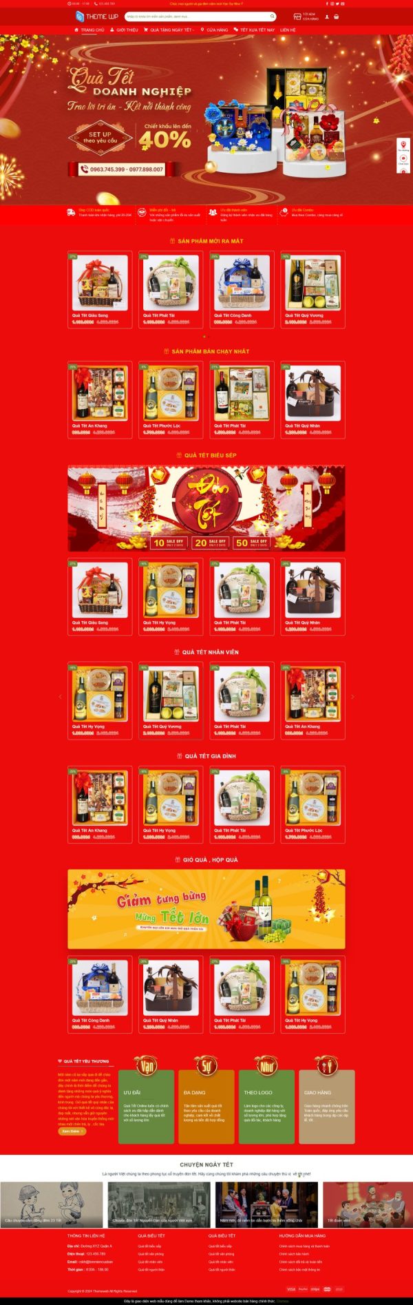 Thiết kế website bán quà Tết, Website bán giỏ quà Tết uy tín, Nam Việt IT & Agency, Theme Flatsome, Website WordPress bán quà Tết, Tối ưu SEO website