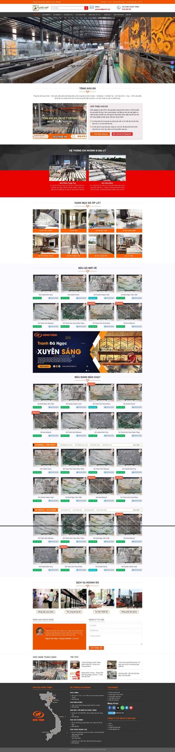 Thiết kế website xưởng đá, Website bán đá tự nhiên, Nam Việt IT & Agency, Theme WordPress Flatsome, Cửa hàng đá granite trực tuyến, Tối ưu SEO website