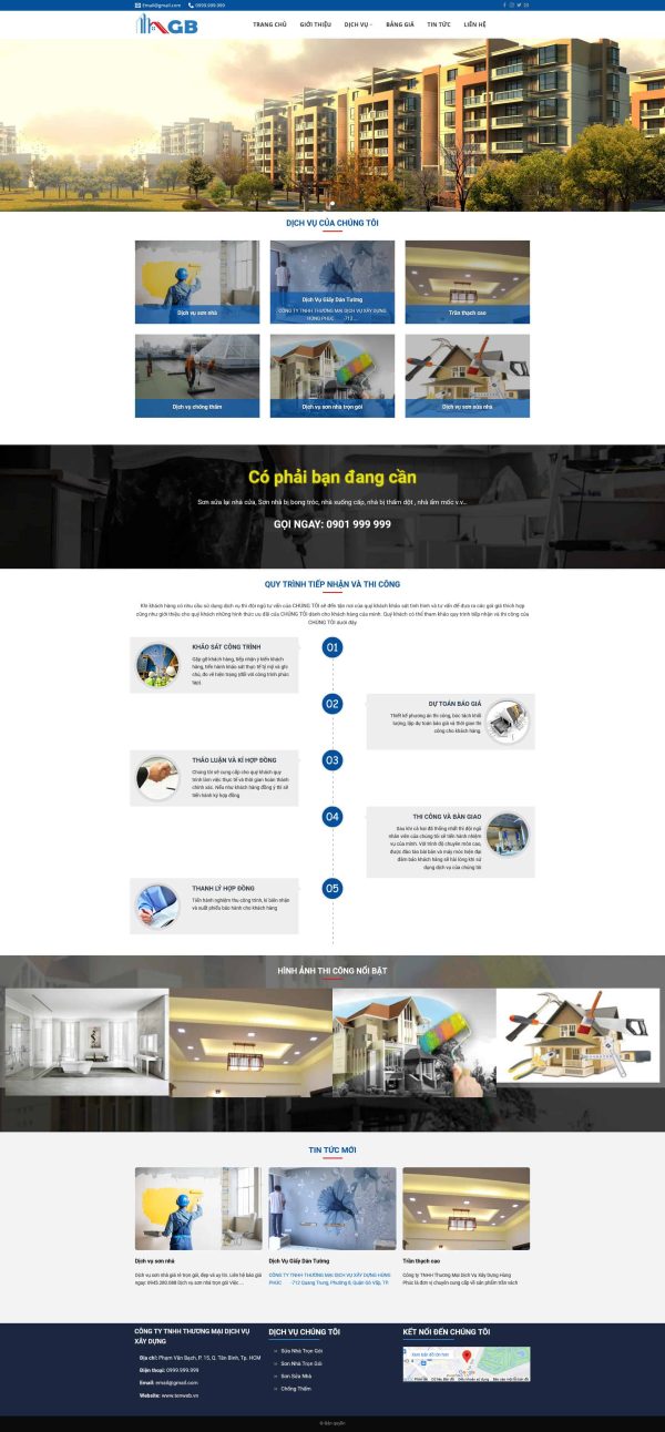 Thiết kế website dịch vụ sửa nhà, Website sửa nhà, Nam Việt IT & Agency, Theme WordPress Flatsome, Sửa nhà uy tín, Tối ưu SEO website