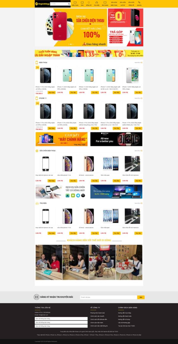 Thiết kế website bán điện thoại, Website bán điện thoại giống TGDD, Nam Việt IT & Agency, Theme WordPress Flatsome, Shop điện thoại online, Tối ưu SEO website