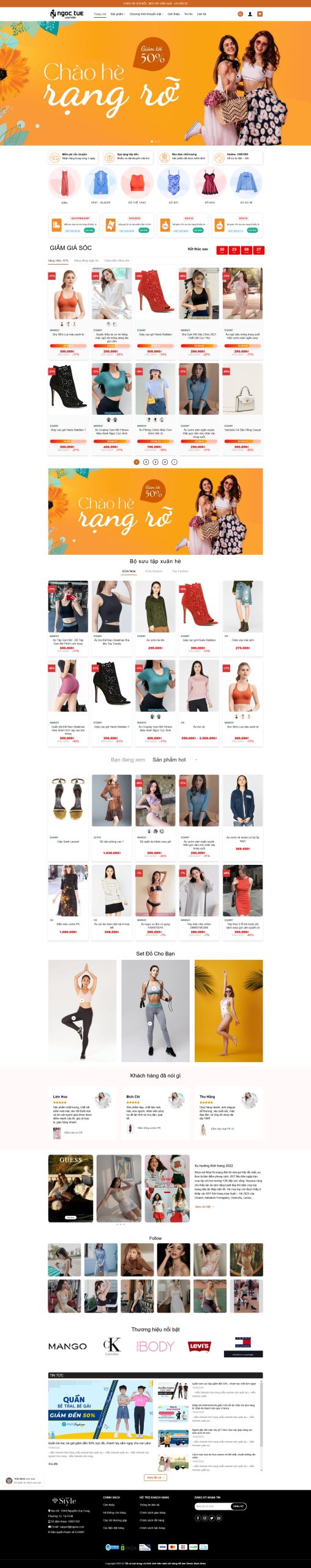 Thiết kế website bán hàng thời trang, Website bán thời trang full chức năng, Nam Việt IT & Agency, Theme Flatsome, Website WordPress thời trang, Tối ưu SEO website