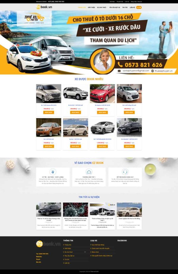Theme WordPress Cho Thuê Xe 01, Website cho thuê xe giá rẻ, Nam Việt IT & Agency, Theme WordPress Flatsome, Dịch vụ cho thuê xe, Tối ưu SEO website