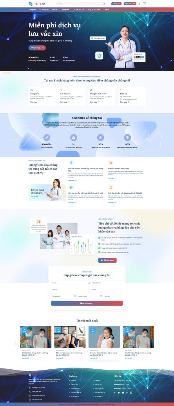 Thiết kế website phòng khám tiêm chủng, Website dịch vụ tiêm vắc-xin, Nam Việt IT & Agency, Theme Flatsome, Website WordPress phòng khám, Tối ưu SEO website