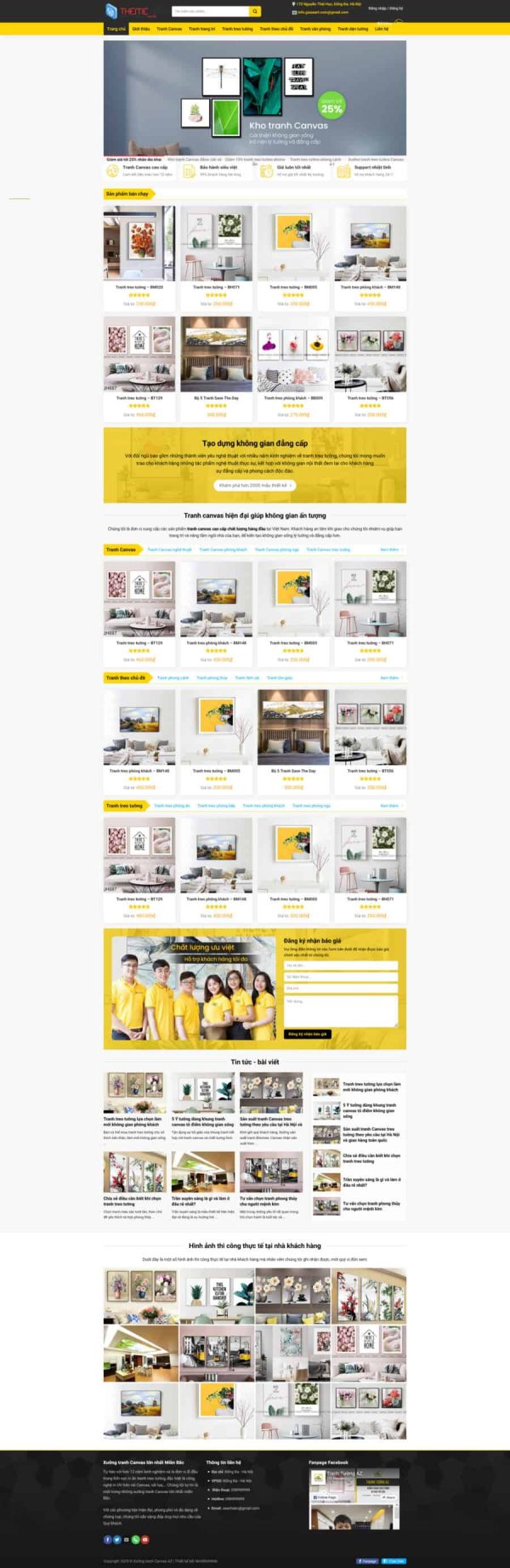Thiết kế website bán tranh tường, Website bán tranh online, Nam Việt IT & Agency, Theme WordPress Flatsome, Cửa hàng tranh trang trí, Tối ưu SEO website