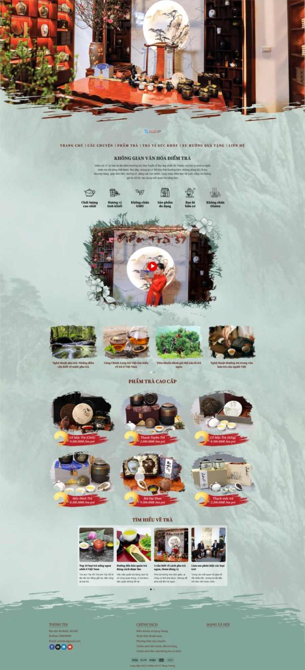 Thiết kế website bán trà, Website cửa hàng trà online, Nam Việt IT & Agency, Theme WordPress Flatsome, Dịch vụ thương mại điện tử, Tối ưu SEO website