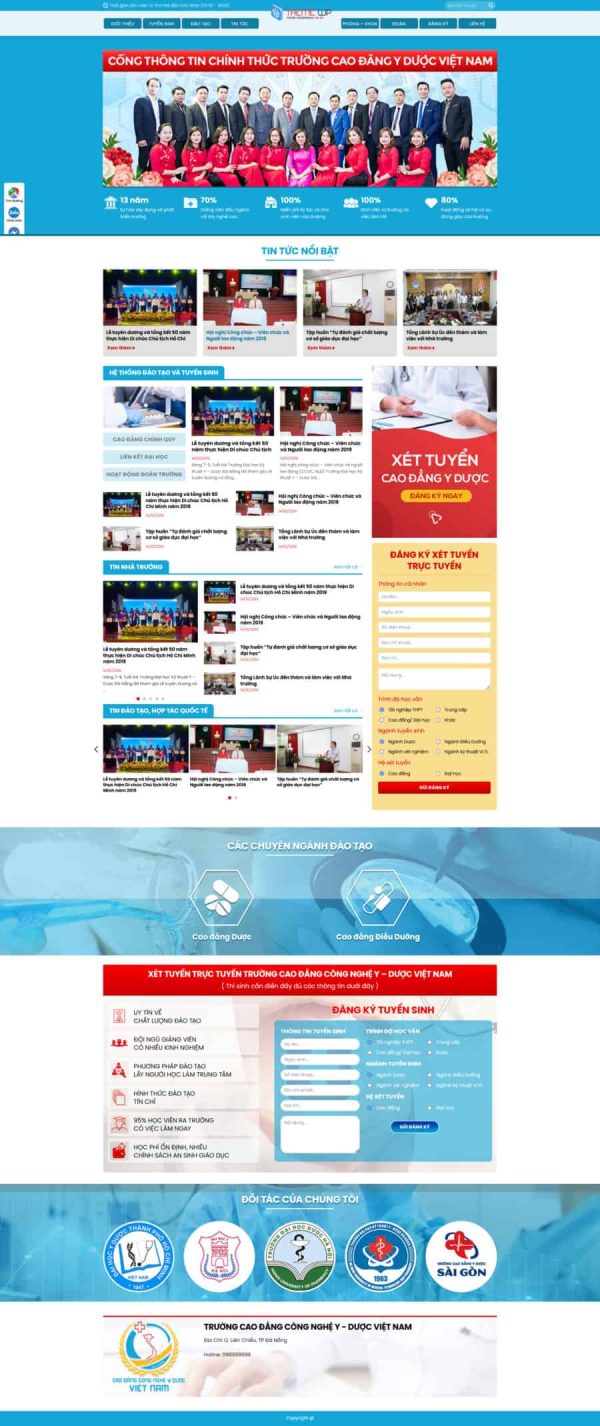 Thiết kế website trường học y dược, Website đào tạo y dược online, Nam Việt IT & Agency, Theme WordPress Flatsome, Khóa học y dược trực tuyến, Tối ưu SEO website