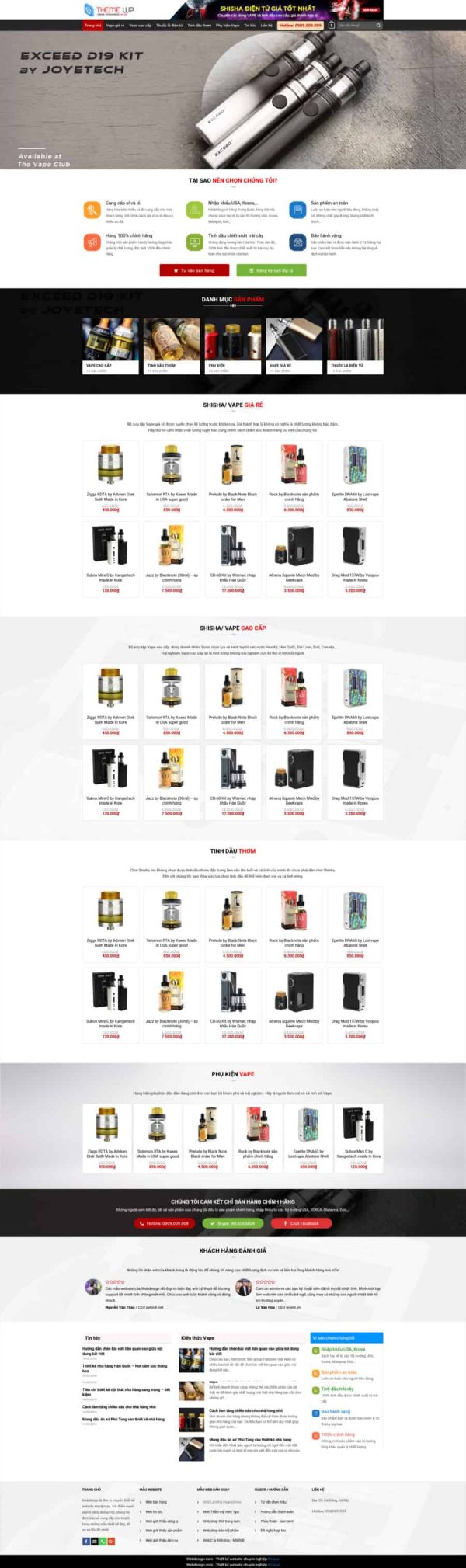 Thiết Kế Website Bán Vape
