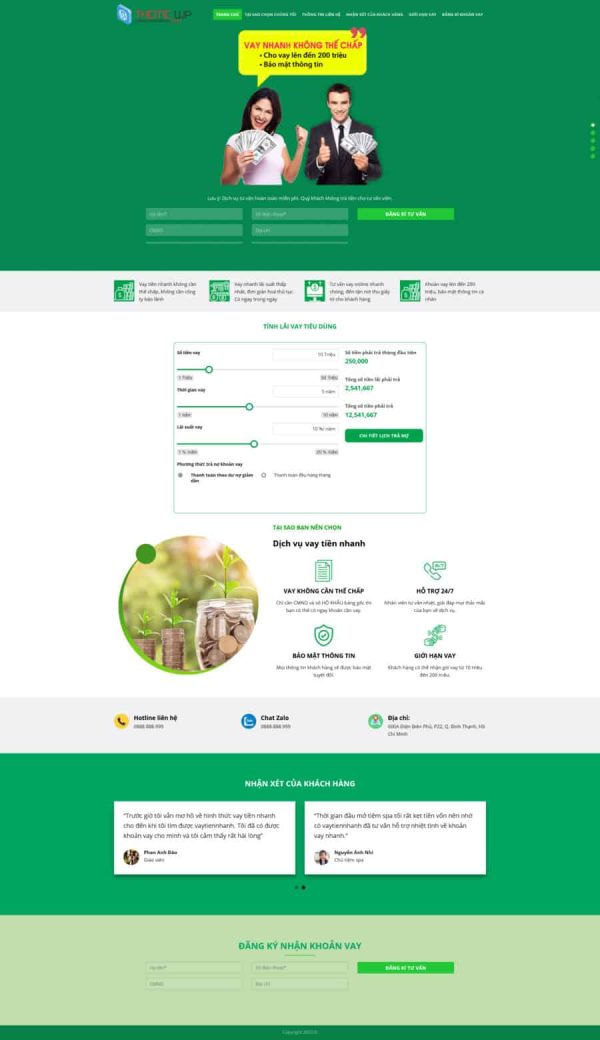 Thiết Kế Website Dịch Vụ Vay Tiền