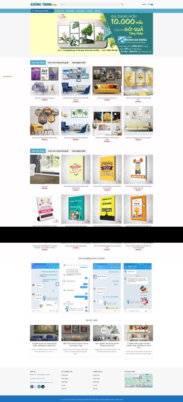 Thiết kế website bán tranh, Website bán tranh online, Nam Việt IT & Agency, Theme WordPress Flatsome, Website bán tranh phong thủy, Tối ưu SEO website
